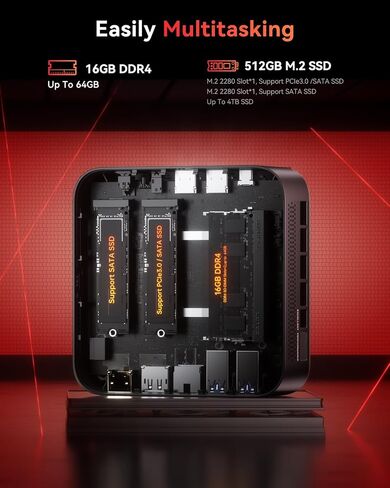 KAMRUI Mini Gaming PC, AMD Ryzen 7 5700U Mini PC E3B 32GB RAM 1TB SSD Mini Computers AMD Micro Desktop Computer Small Computer Support WiFi 6, BT5.2, Triple 4K Display for Office Home in Saudi Arabia