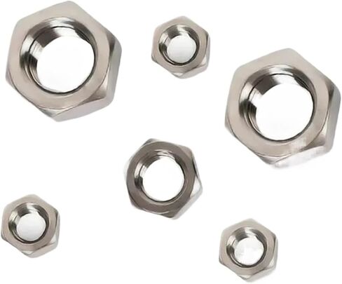 Hexagon Hex Nuts M1 M1.2 M1.4 M1.6 M2 M2.5 M3 M3.5 M5 M6 M6 M10 M12 M14 M16 M18 M20 Hex Nut 304 Stainless Steel DIN934 (M6 × 25pcs) in Saudi Arabia