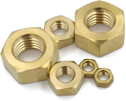 1-100pcs DIN934 Solid Brass Copper Hex Hexagon Nut for M1.4 1.6 2 2.5 3 4 5 6 8 10 12 14 16 18 20 - M20 Screw Bolt(M3 (100PCS)) in Saudi Arabia