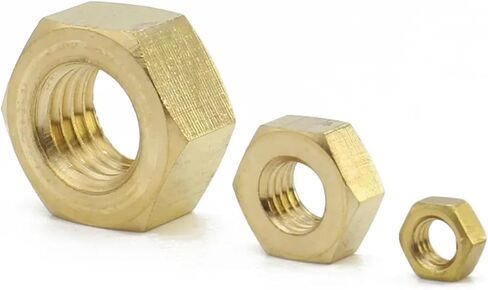 1-100pcs DIN934 Solid Brass Copper Hex Hexagon Nut for M1.4 1.6 2 2.5 3 4 5 6 8 10 12 14 16 18 20 - M20 Screw Bolt(M3 (100PCS)) in Saudi Arabia