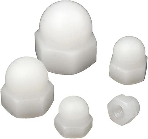 M3 M4 M5 M6 M8 M10 M12 M14 M16 NYLON Plastic Devinated Hexagon Decorative Cover Dome Cap Nut Din1587 5/50pcs (White ، 10pcs M8) in Saudi Arabia