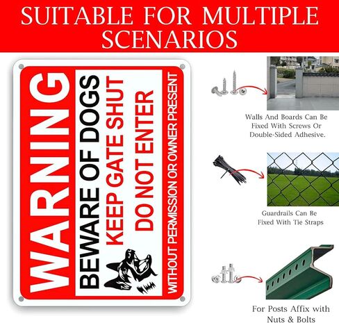 4 حزمة حذرة من علامة الكلب ، 12 × 8 بوصات ، مع مادة عاكسة ، شعار معدني مضاد للألومنيوم ، الحفاظ على الأبواب مغلقة ، خاصية خاصة دون علامات التسلل ، دائمة/مقاومة للطقس in Kuwait