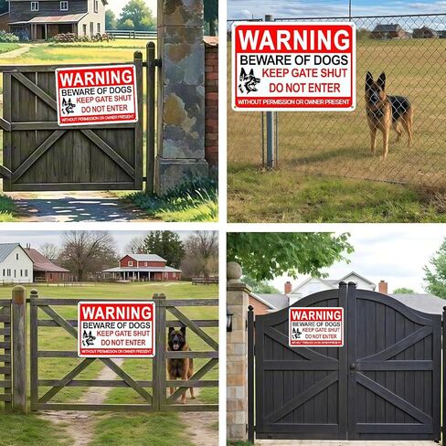 4 حزمة حذرة من علامة الكلب ، 12 × 8 بوصات ، مع مادة عاكسة ، شعار معدني مضاد للألومنيوم ، الحفاظ على الأبواب مغلقة ، خاصية خاصة دون علامات التسلل ، دائمة/مقاومة للطقس in Kuwait