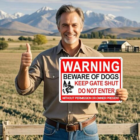 4 حزمة حذرة من علامة الكلب ، 12 × 8 بوصات ، مع مادة عاكسة ، شعار معدني مضاد للألومنيوم ، الحفاظ على الأبواب مغلقة ، خاصية خاصة دون علامات التسلل ، دائمة/مقاومة للطقس in Kuwait