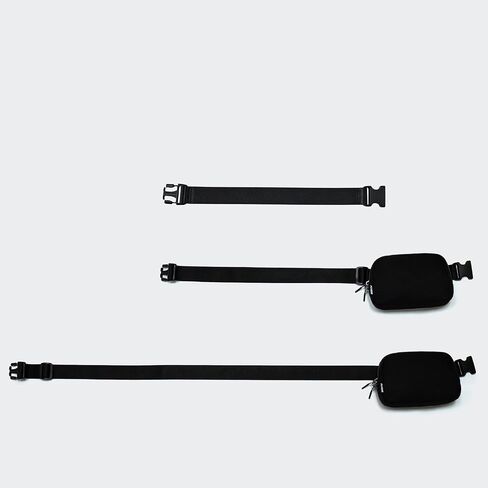 𝗙𝗟𝗬𝗢𝗢𝗞 حزام للجنسين mini 𝗕𝗲𝗹𝘁 و extender حزام ، حقيبة حبال النايلون القابلة للتعديل من النايلون عبر الجسم للتمرين ، الجري ، السفر ، المشي لمسافات طويلة. (أسود) in Kuwait