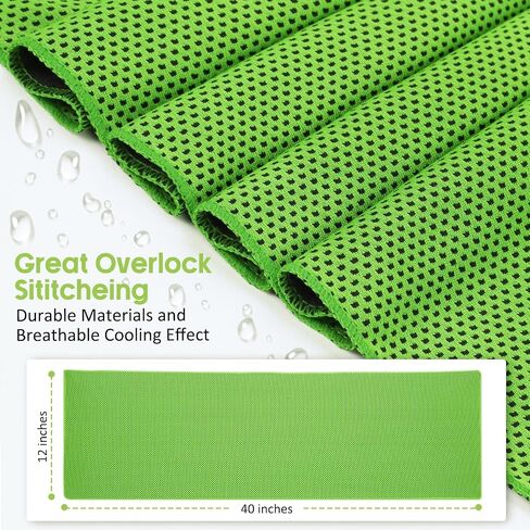 Cooling Towels 20 Pack, 40"x 12" Cooling Rags Neck Wraps for Sports with Carrying Pouch, Gym Cooling Neck Towels for Hor Weather, Sweat, Fitness, Travel in Kuwait