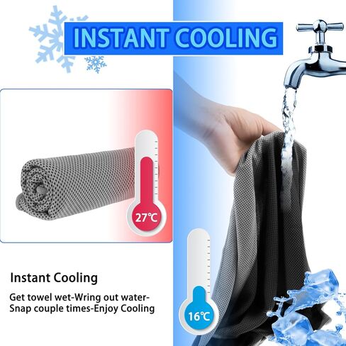 Cooling Towels 20 Pack, 40"x 12" Cooling Rags Neck Wraps for Sports with Carrying Pouch, Gym Cooling Neck Towels for Hor Weather, Sweat, Fitness, Travel in Kuwait
