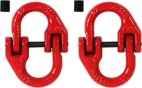 G80Alloy Steel Hammerlock Coupling Link Connecting Link, 1/4", Red Painted, 2645 lbs Working Load Limit, 2 Pack in Saudi Arabia
