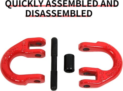 G80Alloy Steel Hammerlock Coupling Link Connecting Link, 1/4", Red Painted, 2645 lbs Working Load Limit, 2 Pack in Saudi Arabia
