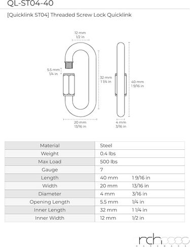 RCH Hardware QL-ST04-49 Steel Quicklink, 5 Gauge, Polished Brass (2 Pack) in Saudi Arabia