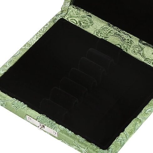 6pcs Oboe Reeds Case, Portable Wooden Silk Cloth Cover Case Holder Storage Box for Oboe Equipment (Green) in Saudi Arabia