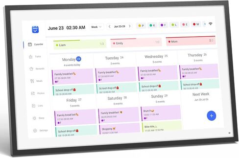 LOOFII 21.5" Smart Digital Calendar – 1920×1080 Full HD Touchscreen Family Planner & Calendar with Chore Chart & Meal Planner, Wall-Mountable (Black White) in Saudi Arabia