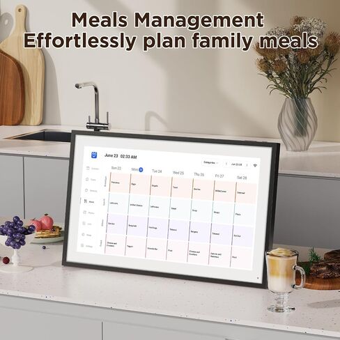 LOOFII 21.5" Smart Digital Calendar – 1920×1080 Full HD Touchscreen Family Planner & Calendar with Chore Chart & Meal Planner, Wall-Mountable (Black White) in Saudi Arabia