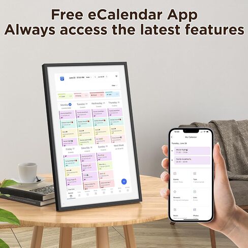 LOOFII 21.5" Smart Digital Calendar – 1920×1080 Full HD Touchscreen Family Planner & Calendar with Chore Chart & Meal Planner, Wall-Mountable (Black White) in Saudi Arabia