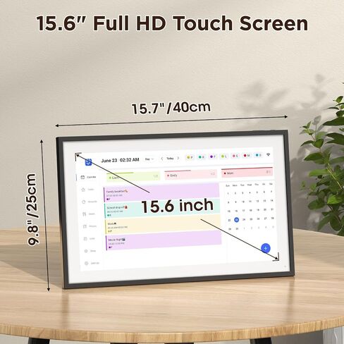 LOOFII 21.5" Smart Digital Calendar – 1920×1080 Full HD Touchscreen Family Planner & Calendar with Chore Chart & Meal Planner, Wall-Mountable (Black White) in Saudi Arabia