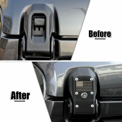 زوج من قفل غطاء محرك السيارة المصيد W/Lock JLU 2PCS/مجموعة لجيب للمصارع 2020-2023 لـ Wrangler 2018-2023 Black TCZ12019123031 in Kuwait