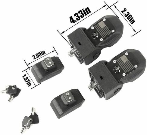 زوج من قفل غطاء محرك السيارة المصيد W/Lock JLU 2PCS/مجموعة لجيب للمصارع 2020-2023 لـ Wrangler 2018-2023 Black TCZ12019123031 in Kuwait