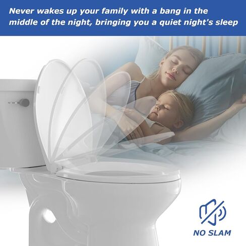 مقعد مرحاض ممدود ، مقعد مرحاض ناعم ، مقعد للمرحاض (مستطيل) للمراحيض المطدودة ، غطاء مقعد هادئ ومقعد ، يسهل تثبيته وتنظيفه ، لا يرتفع أبدًا ، أبيض (18.5 ") in Kuwait