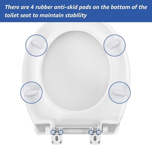 مقعد مرحاض ممدود ، مقعد مرحاض ناعم ، مقعد للمرحاض (مستطيل) للمراحيض المطدودة ، غطاء مقعد هادئ ومقعد ، يسهل تثبيته وتنظيفه ، لا يرتفع أبدًا ، أبيض (18.5 ") in Kuwait