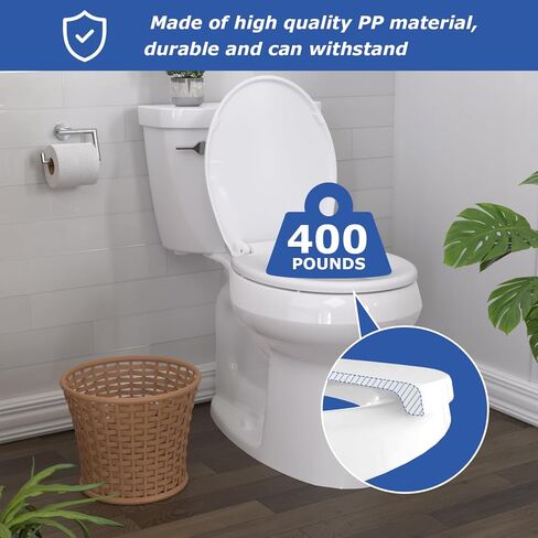 مقعد مرحاض ممدود ، مقعد مرحاض ناعم ، مقعد للمرحاض (مستطيل) للمراحيض المطدودة ، غطاء مقعد هادئ ومقعد ، يسهل تثبيته وتنظيفه ، لا يرتفع أبدًا ، أبيض (18.5 ") in Kuwait