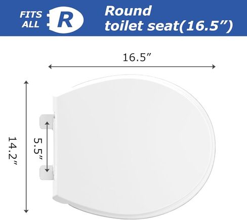 مقعد مرحاض ممدود ، مقعد مرحاض ناعم ، مقعد للمرحاض (مستطيل) للمراحيض المطدودة ، غطاء مقعد هادئ ومقعد ، يسهل تثبيته وتنظيفه ، لا يرتفع أبدًا ، أبيض (18.5 ") in Kuwait