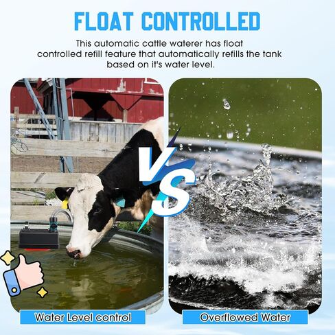 2 Set Water Tank Float Valve with 3/4" Hose Connector Automatic Water Level Control Float Valve for Farm Livestock Horse Pool Aquariums Hydroponics and Livestock Waterer in Saudi Arabia