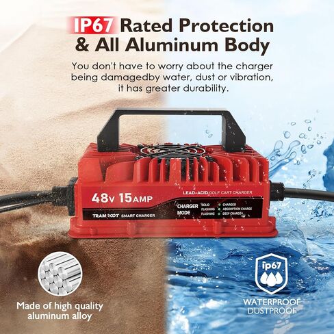 15 AMP GOLF CART ARCGER لـ 48 VOLT EZGO RXV & TXT LEAD ACD BATTERY مع قابس مثلث 3 أسنان ترقيته in Saudi Arabia
