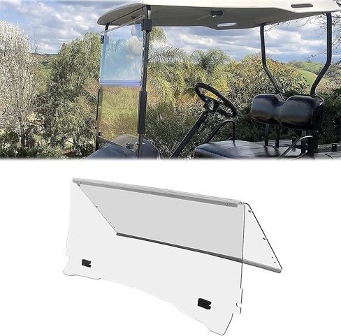 HECASA Clear Golf Cart Windshield Compatible with 1994-2014 EZGO TXT & Medalist Models Folding Down Windshield in Saudi Arabia