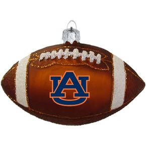 NCAA Auburn Tigers Blown Glass Football Ornament in Saudi Arabia