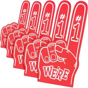 5Pack 18 Inch Giant Foam Finger We're Number 1 DIY Foam Hand Cheerleading Foam Fingers for Sports Cheer School Spirit Craft Foam Hands for Sports Events Games Party Supplies in Kuwait