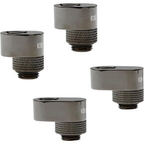 XSPC G1/4" Rotary 7mm (2-Pack) and 14mm (2-Pack) Offset Adapter Fitting Set, Black Chrome in Saudi Arabia