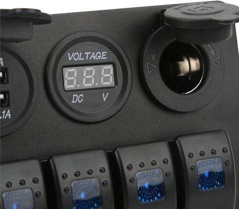 4 LED Rocker Switch Panel Circuit Breaker USB Power Adapter Voltmeter for Boat Truck RV Yacht in Saudi Arabia
