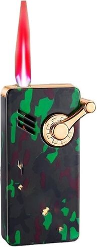Windproof Red Flame, Metal Multi-Purpose Lighter, Refillable Butane, Adjustable Flame, Suitable for Indoor and Outdoor Use (Butane Free) (Black)(Camouflage) in Saudi Arabia