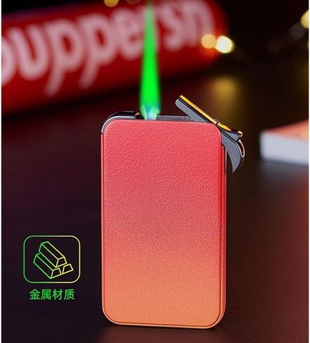 Windproof, Metal Portable, Multifunctional Butane Lighter with Butane Fuel Window and refillable Butane, Adjustable Flame Size (Butane not Included)(White1) in Saudi Arabia