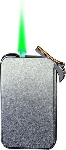 Windproof, Metal Portable, Multifunctional Butane Lighter with Butane Fuel Window and refillable Butane, Adjustable Flame Size (Butane not Included)(White1) in Saudi Arabia