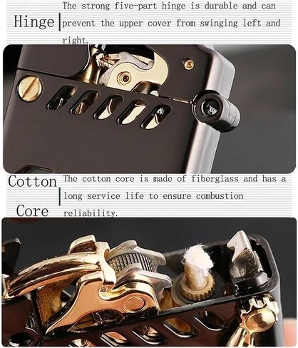 Recyclable Kerosene Lighter. Old-Fashioned Metal Kerosene Lighter. Rocker Link Drive Gear Ignition Lighter, Suitable for Wilderness, Travel, and Camping (excluding Fuel)(Gold) in Saudi Arabia