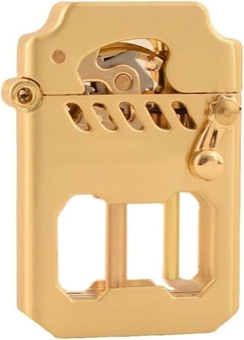Recyclable Kerosene Lighter. Old-Fashioned Metal Kerosene Lighter. Rocker Link Drive Gear Ignition Lighter, Suitable for Wilderness, Travel, and Camping (excluding Fuel)(Gold) in Saudi Arabia