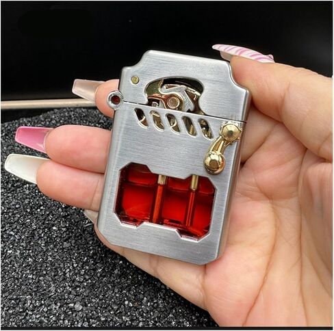 Recyclable Kerosene Lighter. Old-Fashioned Metal Kerosene Lighter. Rocker Link Drive Gear Ignition Lighter, Suitable for Wilderness, Travel, and Camping (excluding Fuel)(Gold) in Saudi Arabia