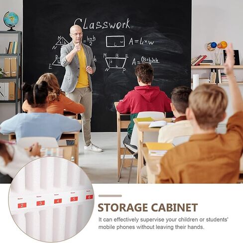 Cell Phone Storage Box 36/48/60 Slots Lockable Military School Classrooms Storage Cabinet with Handle Management Storage Cabinets On The Wall(Silver-A,36) in Kuwait