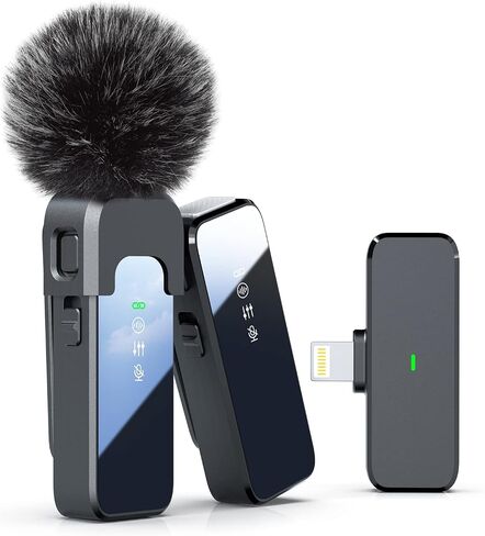 Wireless Lavalier Microphone for iPhone/Android/iPad/Laptop Dual Lav Mic with Charging Case, AI Noise Reduction, 50H Battery, 230ft Range, Lapel Microphones for Video Recording, Vlogging in Kuwait