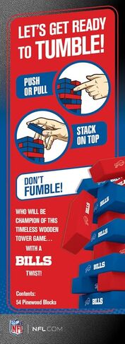 MasterPieces Game Day - NFL Buffalo Bills - Officially Licensed Tumble Tower, Real Wood Blocks in Saudi Arabia
