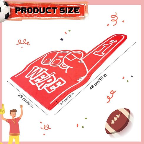 5Pack 18 بوصة إصبع رغوة عملاقة نحن رقم 1 DIY رغوة يدوي أصابع رغوة الرغوة للرياح لمدرسة هتاف روح الرغوة الحرفية للأحداث الرياضية لوازم حفلات الحفلات in Kuwait