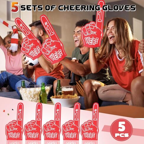 5Pack 18 بوصة إصبع رغوة عملاقة نحن رقم 1 DIY رغوة يدوي أصابع رغوة الرغوة للرياح لمدرسة هتاف روح الرغوة الحرفية للأحداث الرياضية لوازم حفلات الحفلات in Kuwait