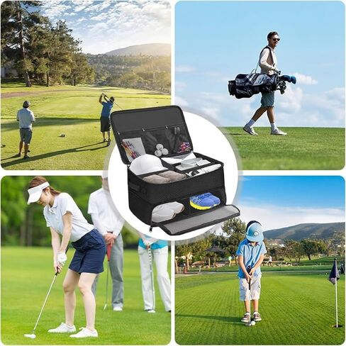 Outdoor Golf cart Bag Large Capacity Portable dustproof Golf Trunk Storage Bag, Portable Storage Bag Golf Trunk Storage Bag, Multi-Pocket, Foldable, Large Capacity, Waterproof, Black in Saudi Arabia