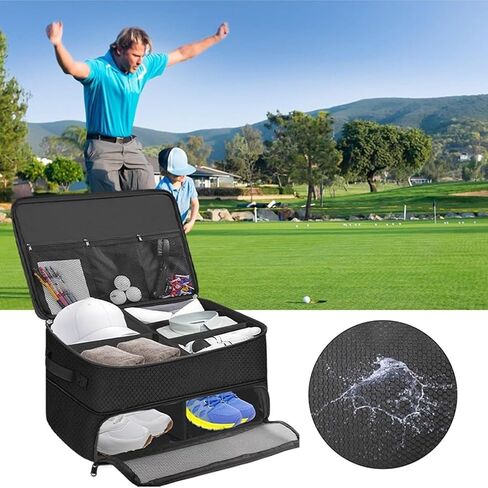 Outdoor Golf cart Bag Large Capacity Portable dustproof Golf Trunk Storage Bag, Portable Storage Bag Golf Trunk Storage Bag, Multi-Pocket, Foldable, Large Capacity, Waterproof, Black in Saudi Arabia