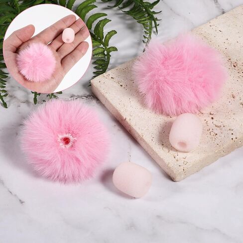 4 Pieces Mini Pink Microphone Windscreen, High-Density Headset Foam Mic Covers Windshield Lapel Headset Microphone Foam and Furry Cover for Lavalier Microphones, Noise Reduction in Saudi Arabia