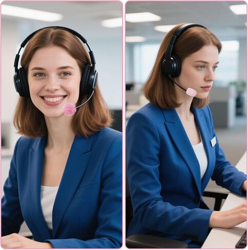 4 Pieces Mini Pink Microphone Windscreen, High-Density Headset Foam Mic Covers Windshield Lapel Headset Microphone Foam and Furry Cover for Lavalier Microphones, Noise Reduction in Saudi Arabia