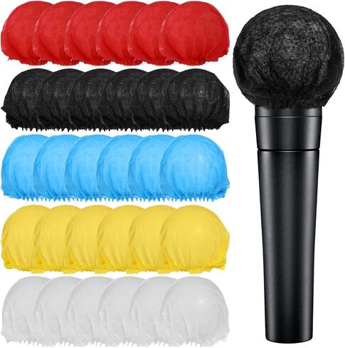 800 Pcs Disposable Microphone Covers, Non-woven Handheld Microphone Windscreens, Elastic Microphone Protective Covers, Individually Wrapped Mic Caps for Karaoke, Recording, Stage Performance in Saudi Arabia