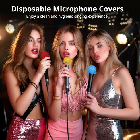 800 Pcs Disposable Microphone Covers, Non-woven Handheld Microphone Windscreens, Elastic Microphone Protective Covers, Individually Wrapped Mic Caps for Karaoke, Recording, Stage Performance in Saudi Arabia