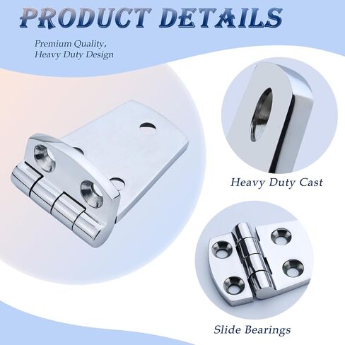 YANYUCB Boat Hatch Hinge 316 Stainless Steel Cabinet Door Casting Hinges Marine Hardware with Screws(3''x1.5'') for Boat,RVs(2PCS) in Kuwait
